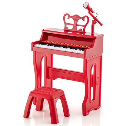 37 Keys Music Piano with Microphone Kids Piano Keyboard with Detachable Music Stand, Red Pianos & Keyboards   at Gallery Canada