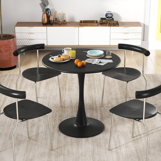 31.5" Round Dining Table with Anti-Slip PP Ring, Black Bar Tables   at Gallery Canada