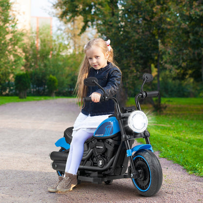 Kids Electric Motorcycle with Training Wheels and LED Headlights, Blue Powered Ride On Toys   at Gallery Canada