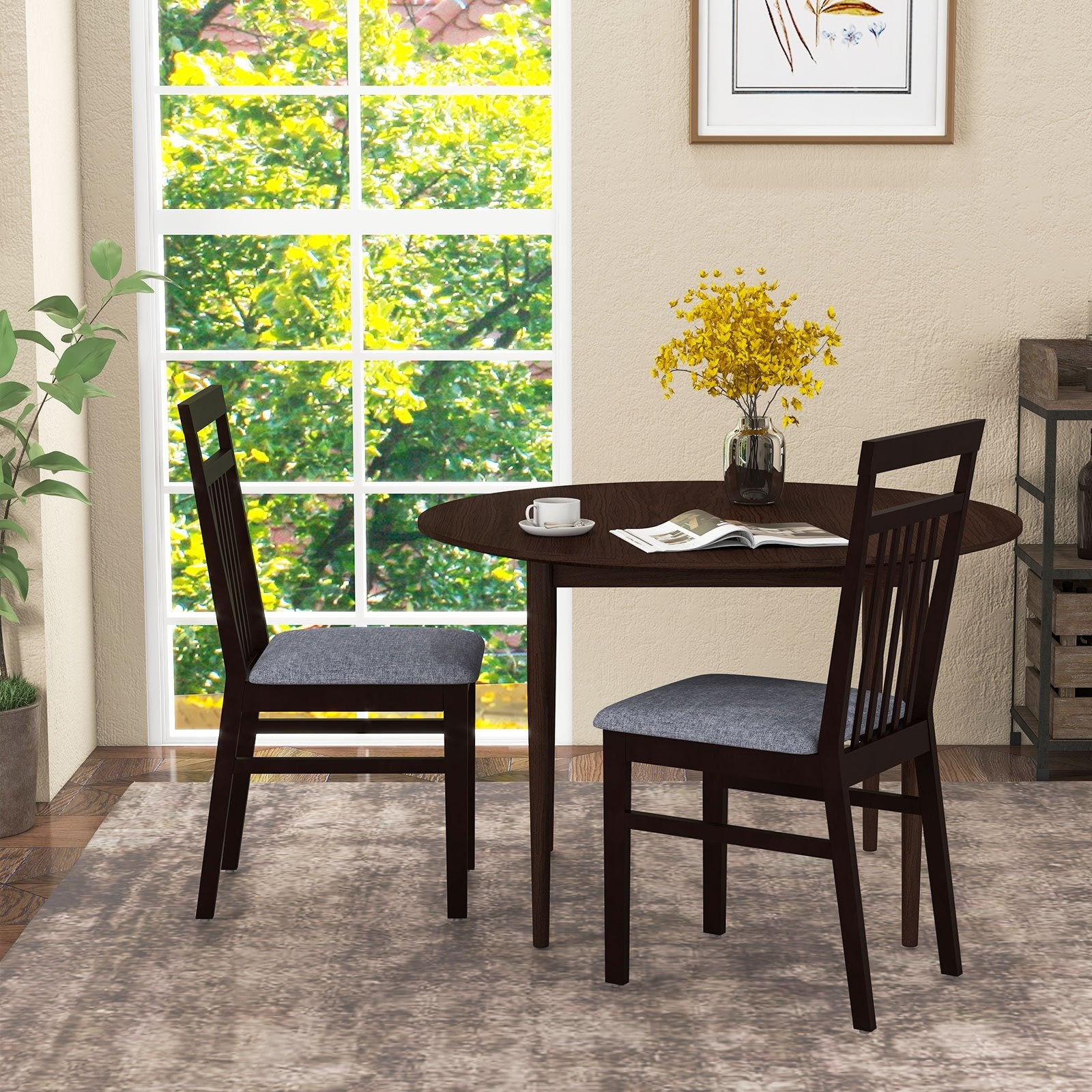 Upholstered Dining Chair Set of 2, Brown Dining Chairs   at Gallery Canada