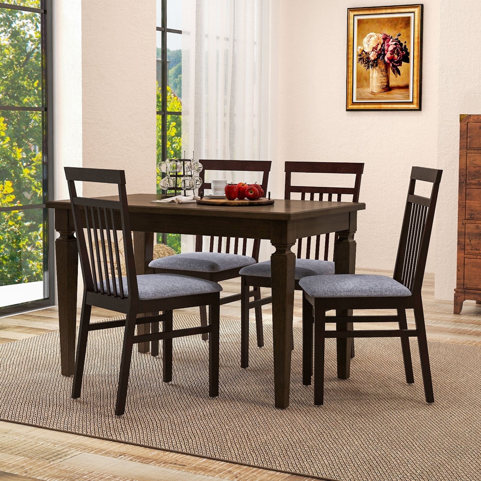 Upholstered Dining Chair Set of 2, Brown Dining Chairs   at Gallery Canada