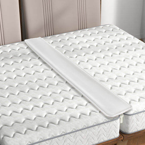 9 Inch Wide Bed Bridge Twin to King Converter Kit with Strap, White