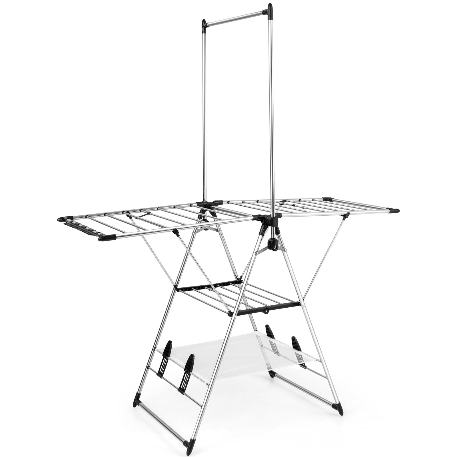 Clothes Drying Rack with 6-Level Adjustable Height, Silver Drying Racks   at Gallery Canada