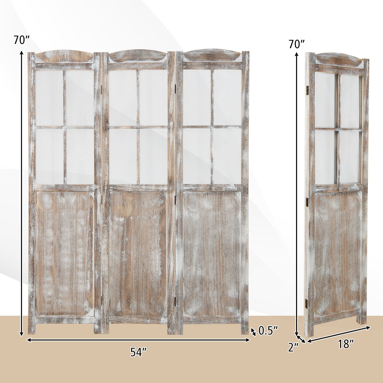 6 Feet Folding Privacy Screen, Coffee Room Dividers   at Gallery Canada