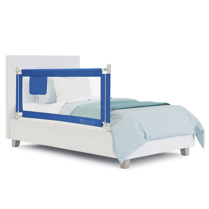 57 Inch Toddlers Vertical Lifting Baby Bed Rail Guard with Lock, Blue Bed Rails   at Gallery Canada