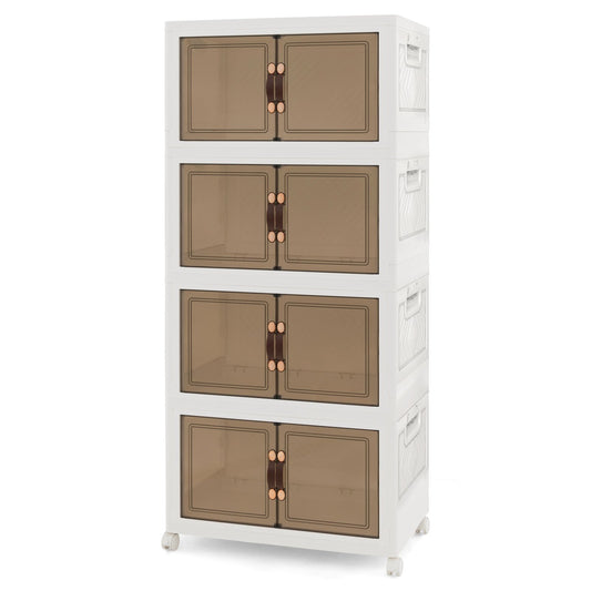 Stackable Storage Bins with Lockable Wheels-4 Pack, White Cabinets & Chests White - 4 Pack at Gallery Canada