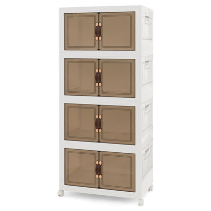 Stackable Storage Bins with Lockable Wheels-4 Pack, White Cabinets & Chests   at Gallery Canada