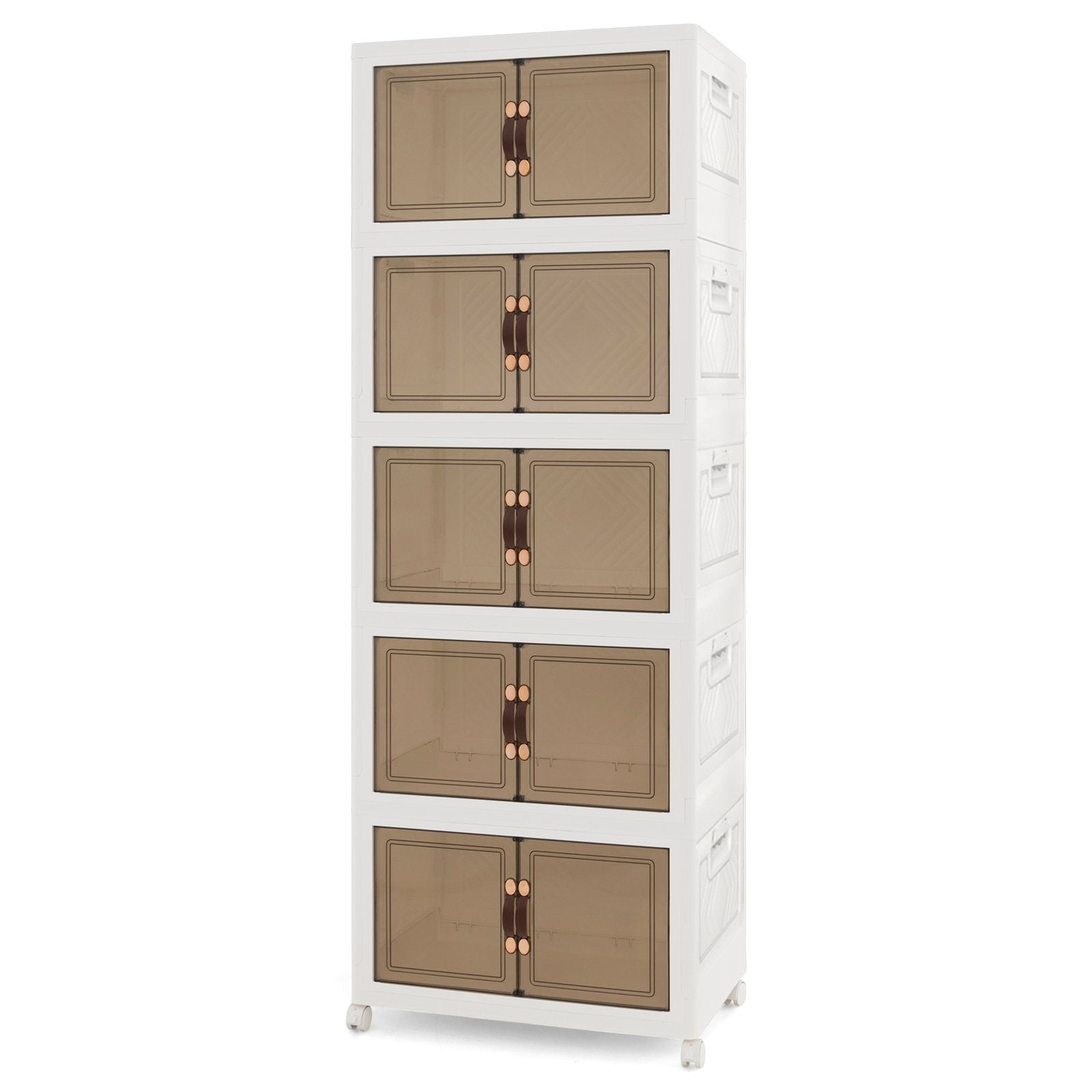 Stackable Storage Bins with Lockable Wheels-5 Pack, White Cabinets & Chests   at Gallery Canada