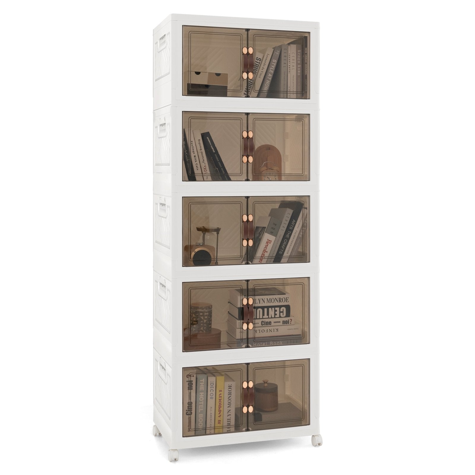 Stackable Storage Bins with Lockable Wheels-5 Pack, White Cabinets & Chests   at Gallery Canada