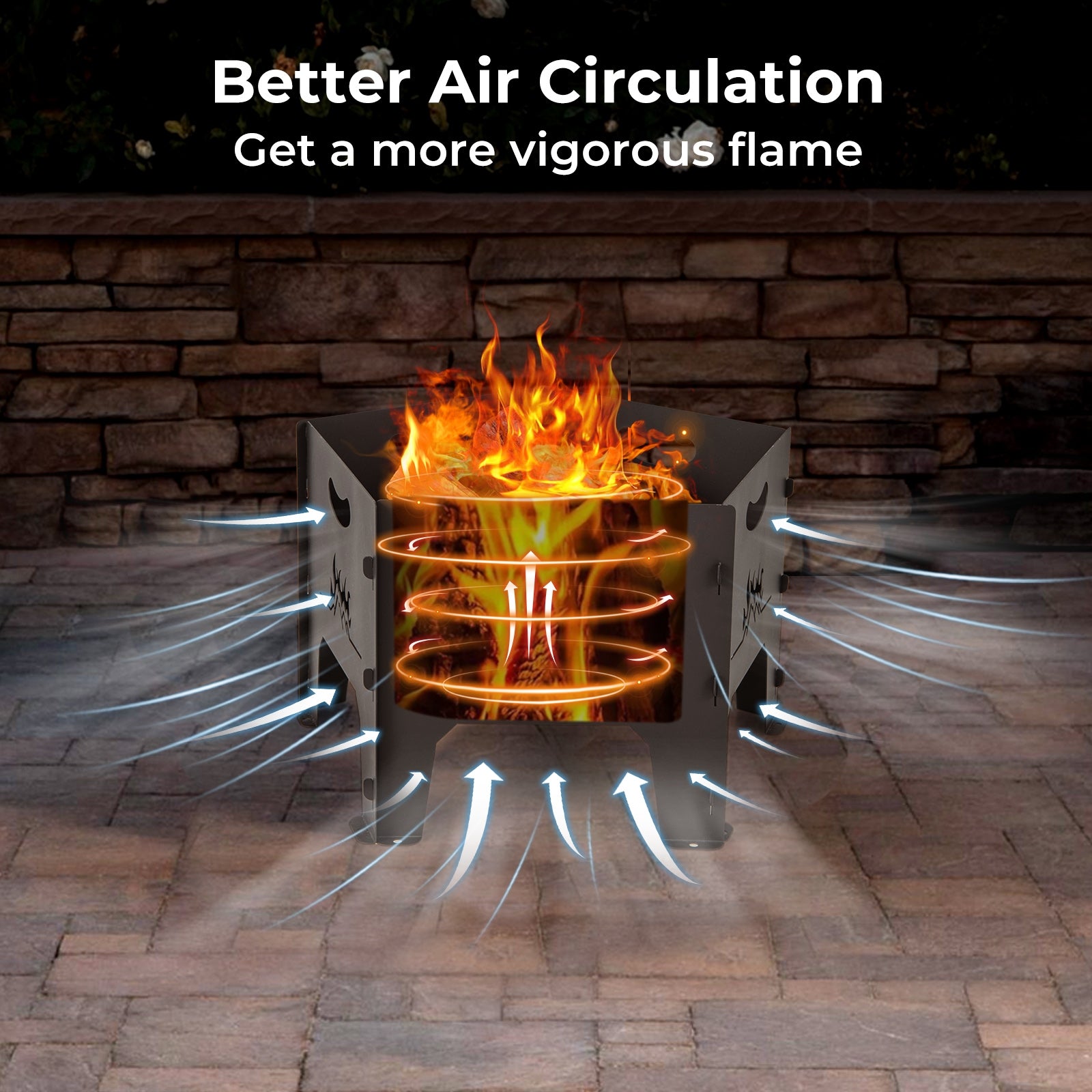 19 Inches Collapsible Portable Plug Fire Pit with Storage Bag, Black Fire Pits at Gallery Canada