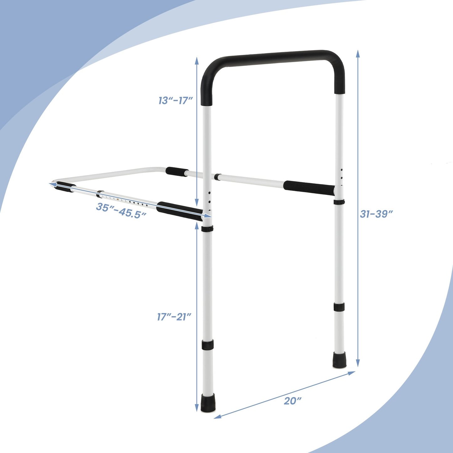 Bed Assist Rail Adjustable Fall Prevention, Silver Health Care   at Gallery Canada