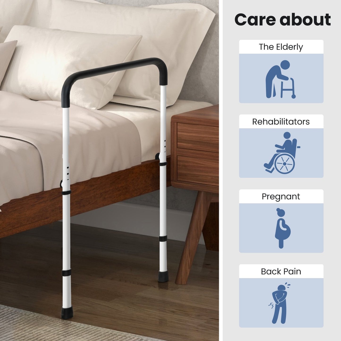 Bed Assist Rail Adjustable Fall Prevention, Silver Health Care   at Gallery Canada