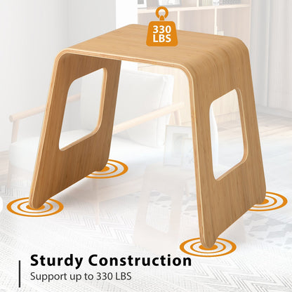 4-Pack Stackable Bamboo Stool with Anti-skid Foot Pads, Natural Entryway   at Gallery Canada