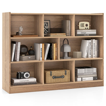 3-Tier Open Bookcase 8-Cube Floor Standing Storage Shelves, Natural Bookcases   at Gallery Canada