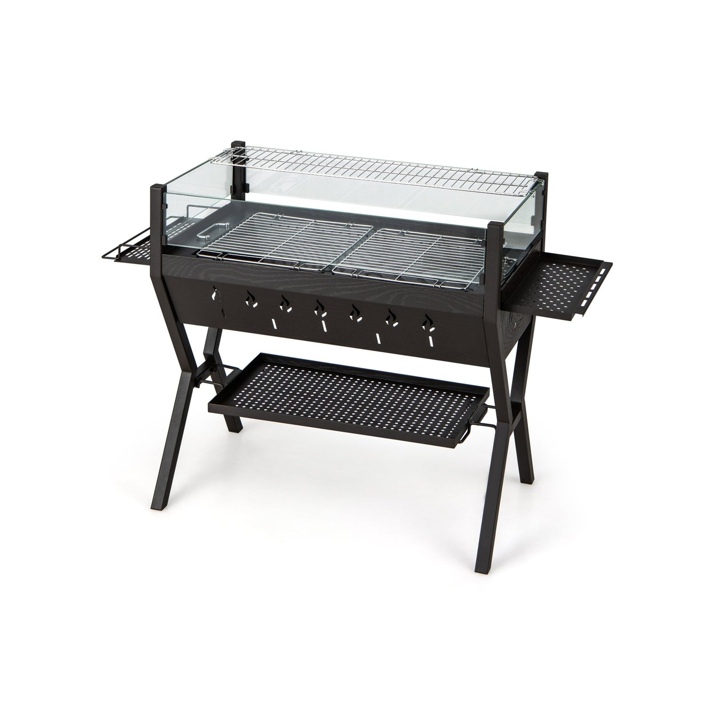 Barbecue Charcoal Grills with Wind Guard Seasoning Racks, Black Outdoor Grills   at Gallery Canada