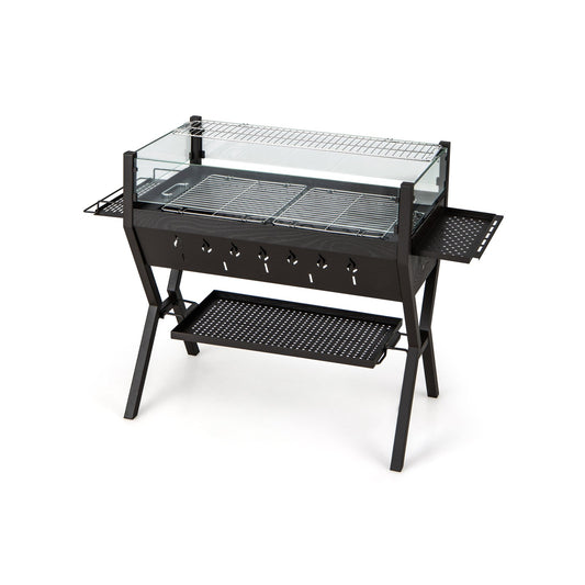 Barbecue Charcoal Grills with Wind Guard Seasoning Racks, Black Outdoor Grills   at Gallery Canada