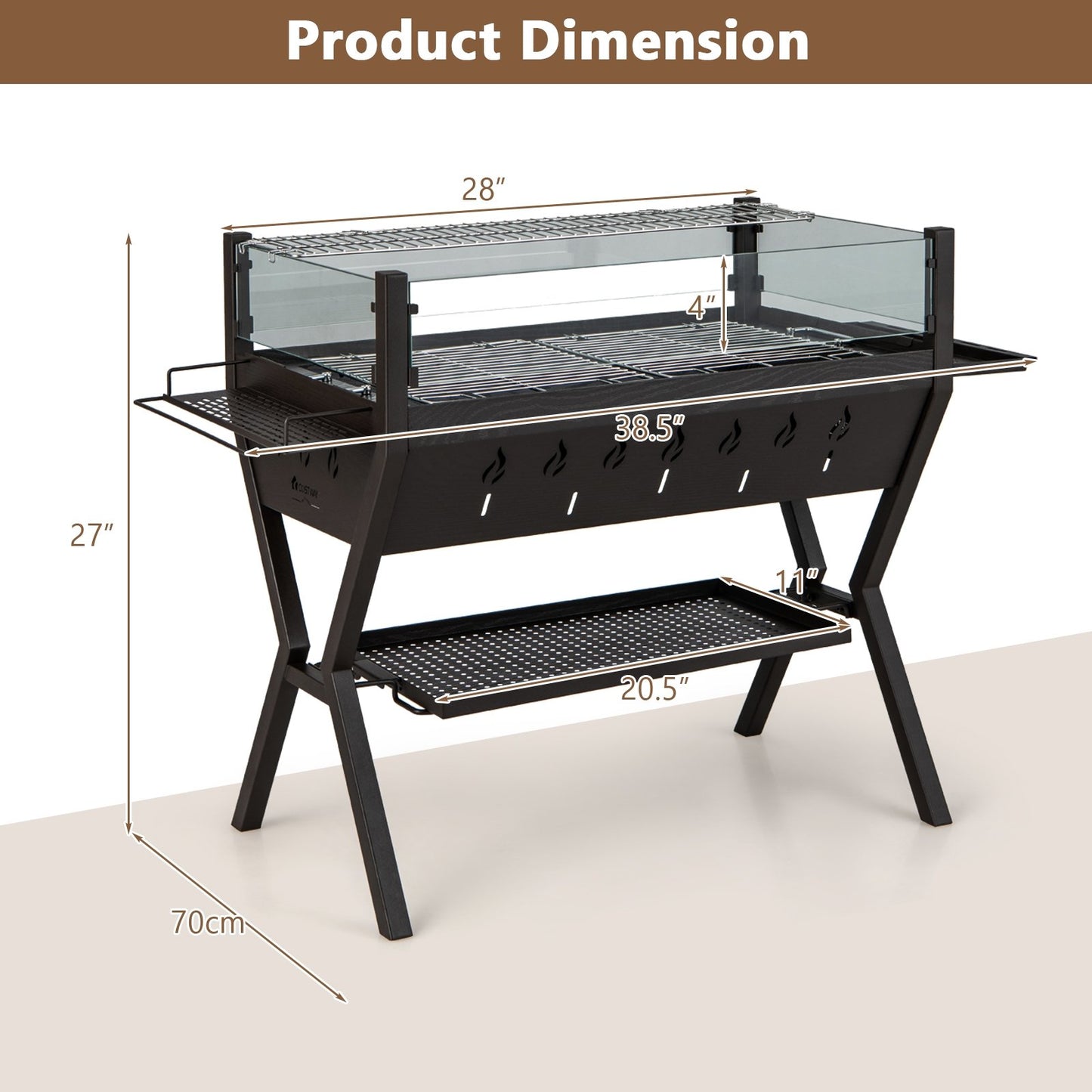 Barbecue Charcoal Grills with Wind Guard Seasoning Racks, Black Outdoor Grills   at Gallery Canada