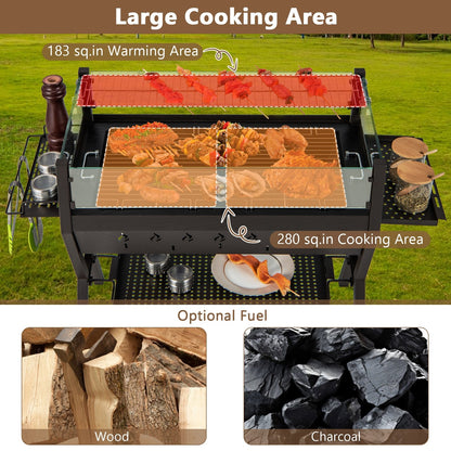 Barbecue Charcoal Grills with Wind Guard Seasoning Racks, Black Outdoor Grills   at Gallery Canada