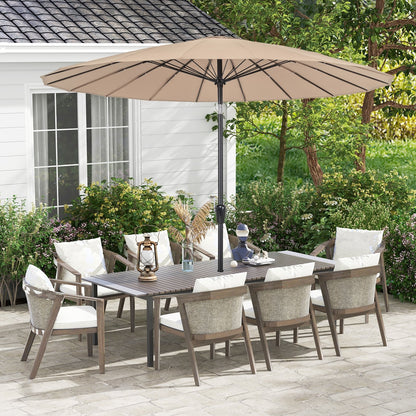 9 Feet Round Patio Umbrella with 18 Fiberglass Ribs, Tan - Gallery Canada