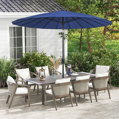 9 Feet Round Patio Umbrella with 18 Fiberglass Ribs, Navy Outdoor Umbrellas   at Gallery Canada