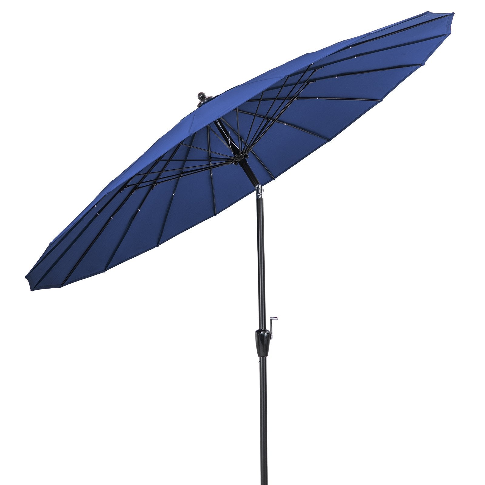 9 Feet Round Patio Umbrella with 18 Fiberglass Ribs, Navy Outdoor Umbrellas   at Gallery Canada