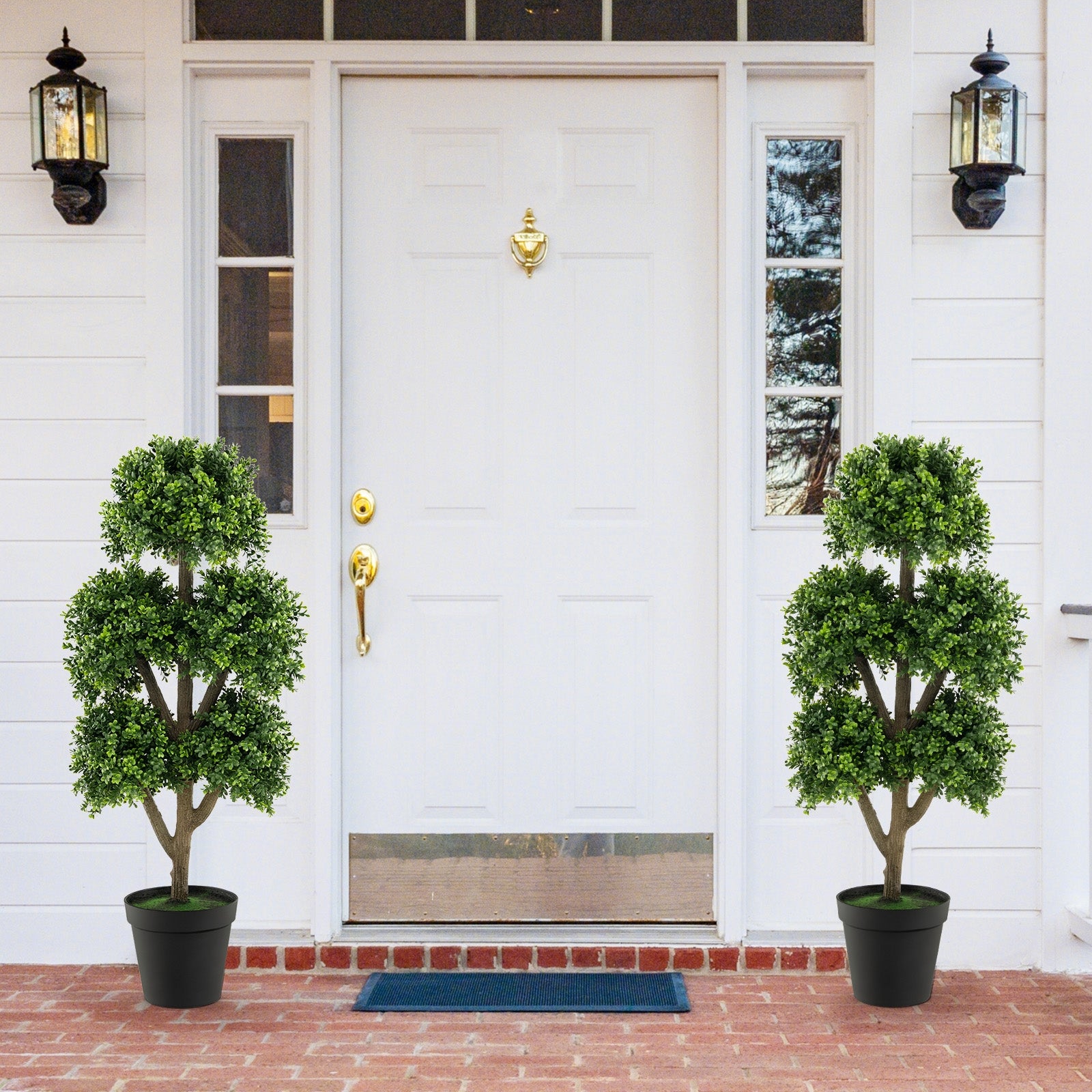 45 Inch Artificial Boxwood Topiary Ball Tree Faux Plants at Gallery Canada