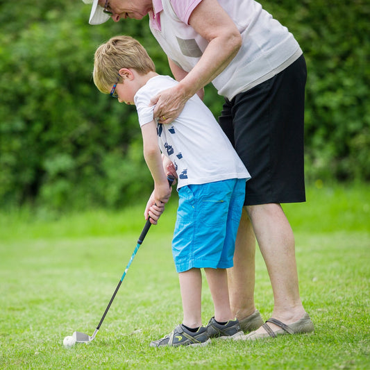 Junior Complete Golf Club Set Right Hand with Rain Hood for Kids, Blue - Gallery Canada