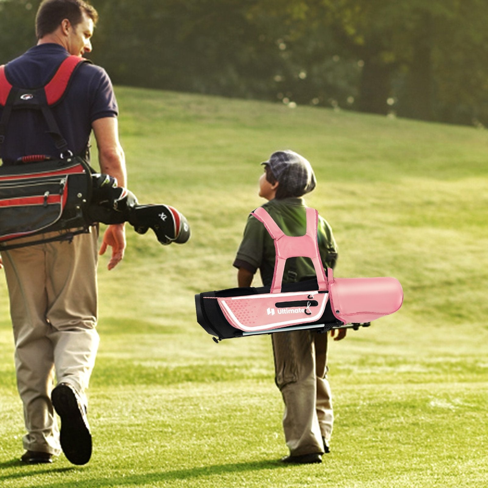 Junior Complete Golf Club Set Right Hand with Rain Hood for Kids, Pink Golf   at Gallery Canada