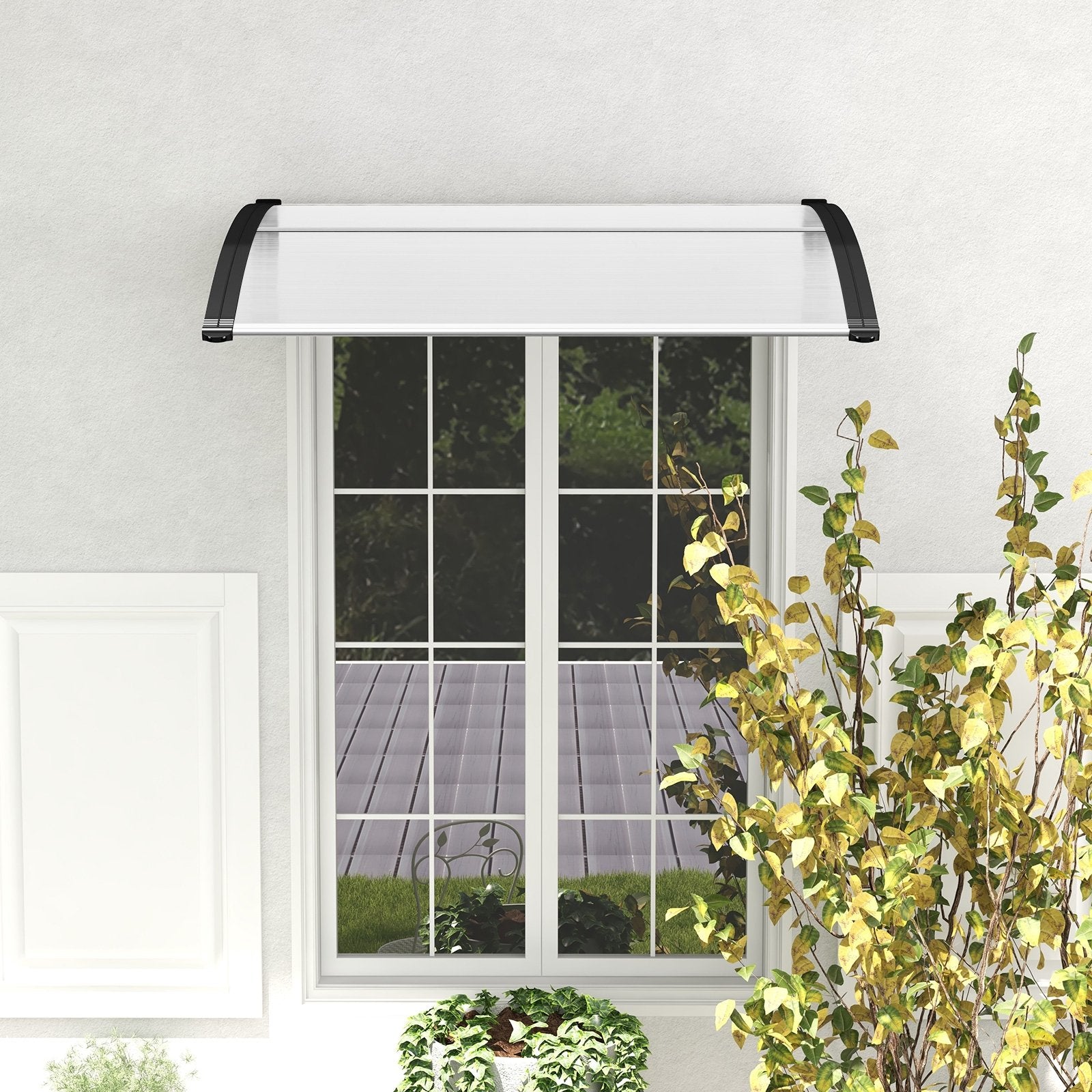 48 x 40 Inch Outdoor Front Door Window Awning Door Canopy Exterior, Black Outdoor Shades   at Gallery Canada