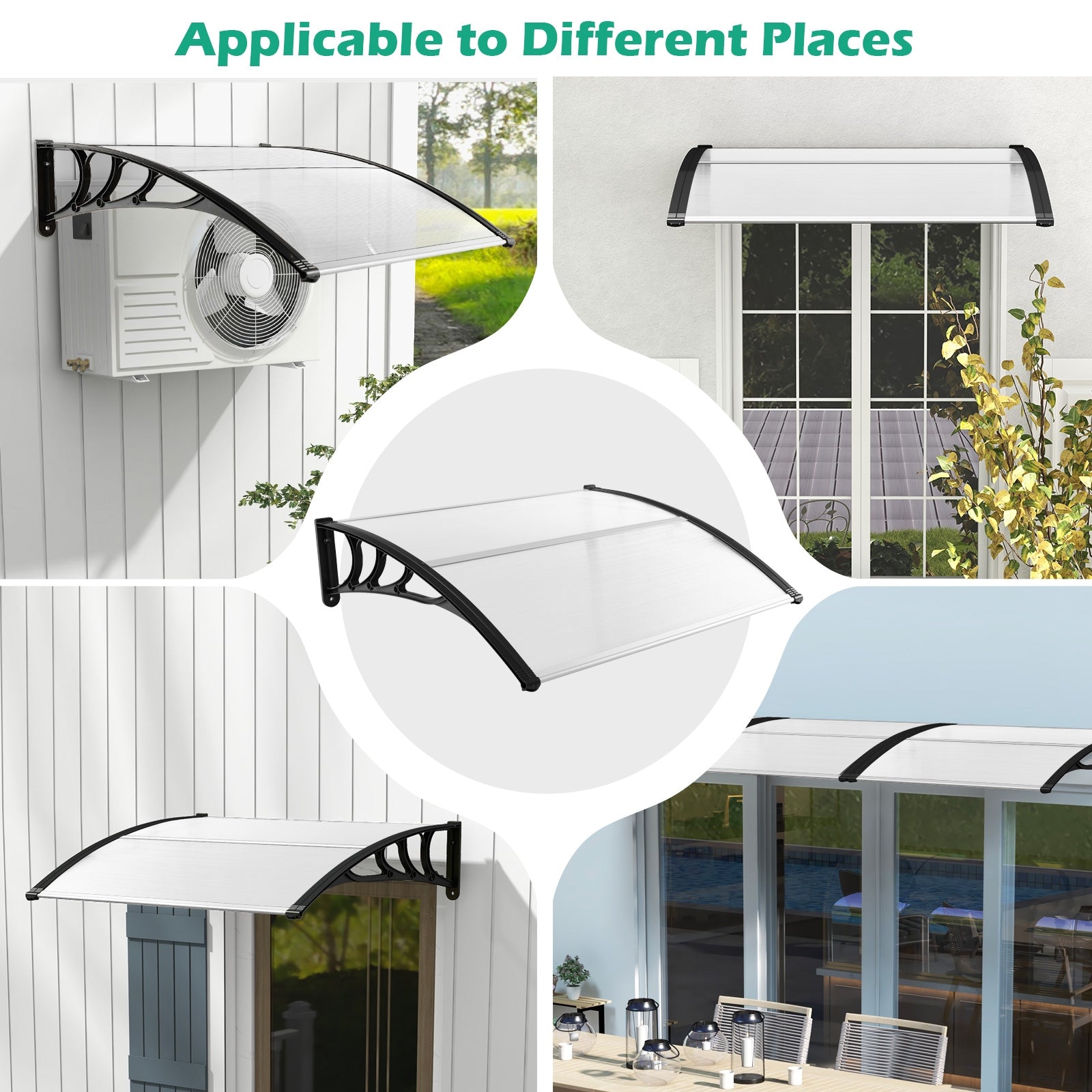 48 x 40 Inch Outdoor Front Door Window Awning Door Canopy Exterior, Black Outdoor Shades at Gallery Canada
