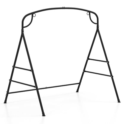 Patio Metal Swing Stand with Double Side Bars and 2-Ring Design, Black Porch Swings   at Gallery Canada