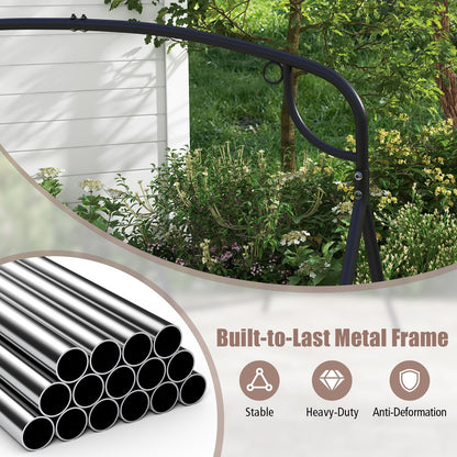 Patio Metal Swing Stand with Double Side Bars and 2-Ring Design, Black Porch Swings   at Gallery Canada