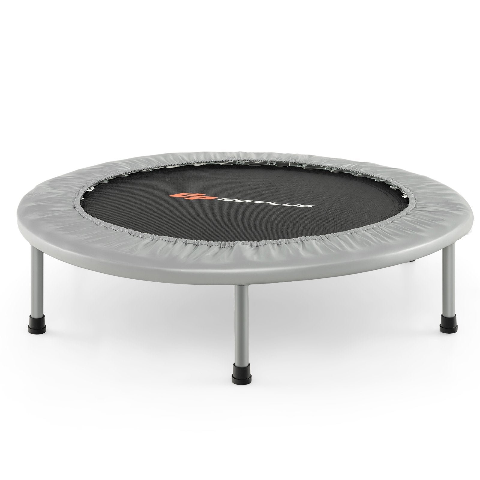 38 Inch Mini Folding Trampoline Portable Recreational Fitness Rebounder, Gray Trampolines   at Gallery Canada