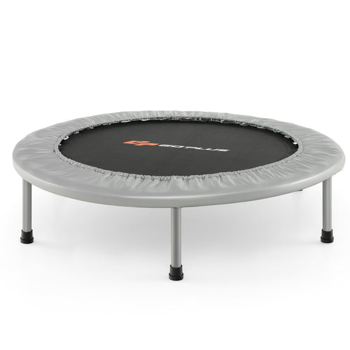 38 Inch Mini Folding Trampoline Portable Recreational Fitness Rebounder, Gray