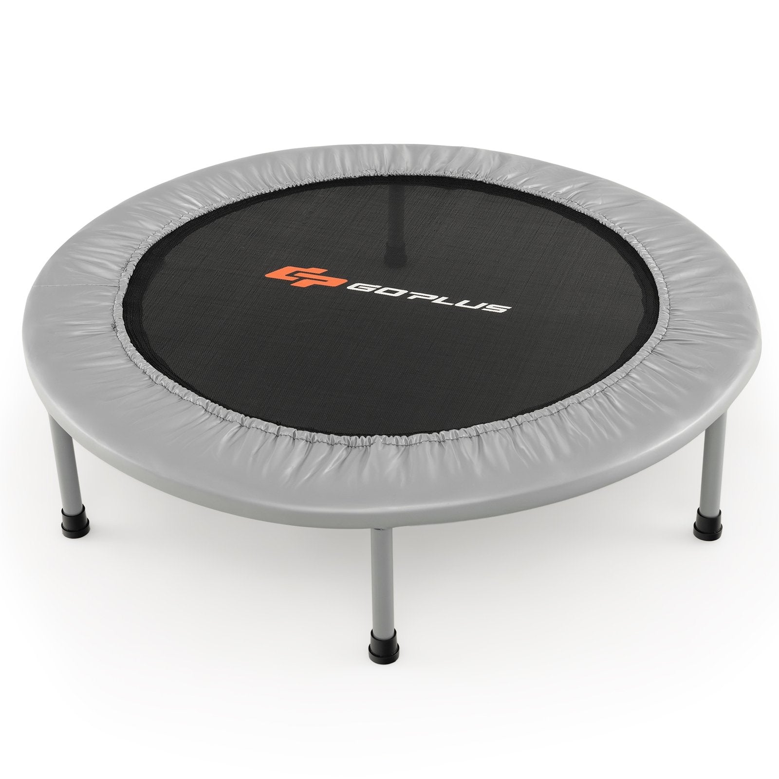 38 Inch Mini Folding Trampoline Portable Recreational Fitness Rebounder, Gray Trampolines   at Gallery Canada