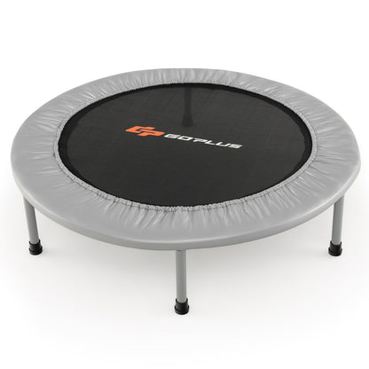 38 Inch Mini Folding Trampoline Portable Recreational Fitness Rebounder, Gray Trampolines   at Gallery Canada