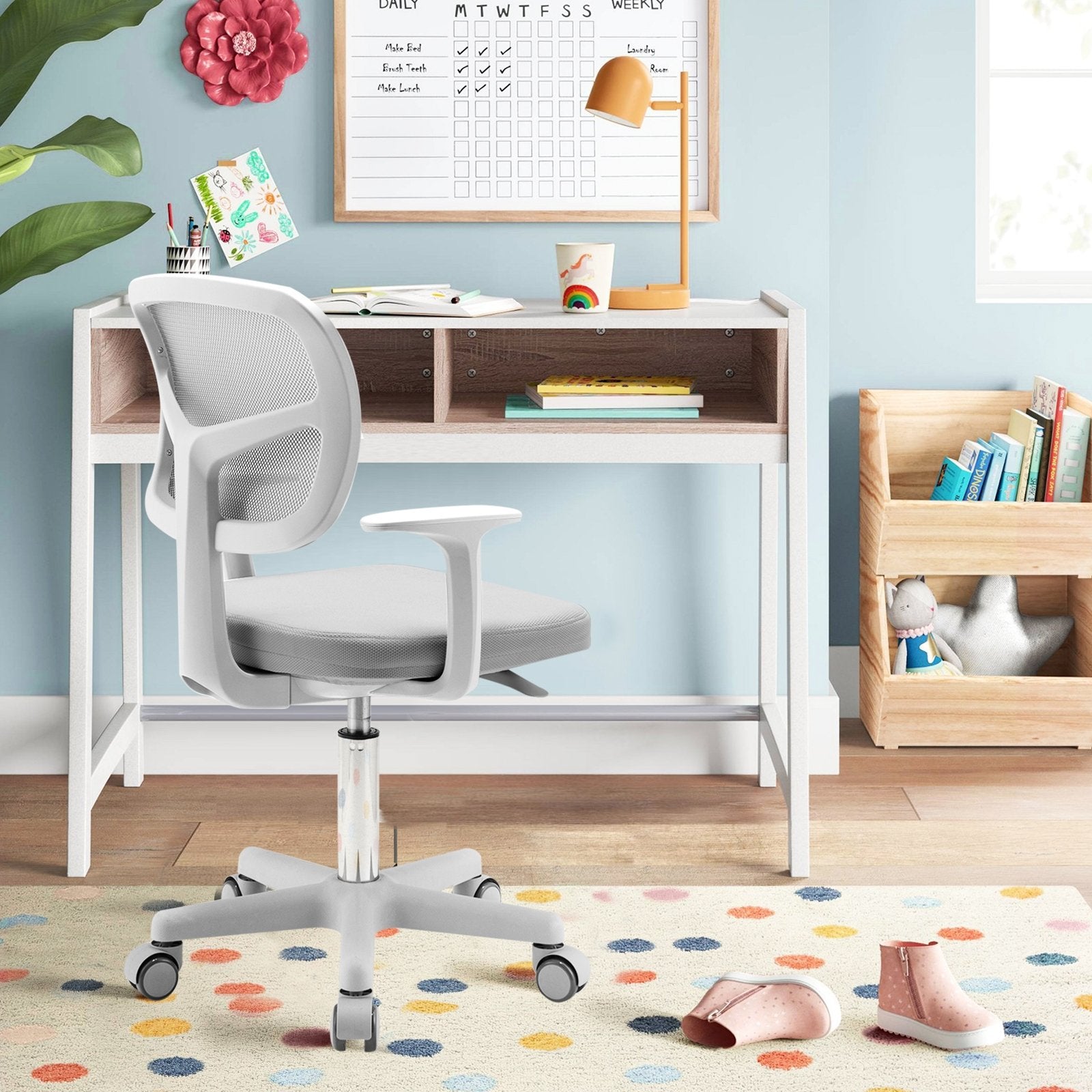 Adjustable Desk Chair with 5 Rolling Casters for Kids, Gray Kids Chairs & Seating   at Gallery Canada