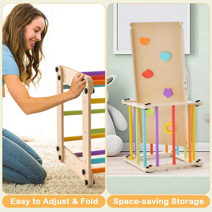 Climbing Triangle Ladder Toy Indoor Jungle Gym with Reversible Ramp, Multicolor Climbers & Slides   at Gallery Canada