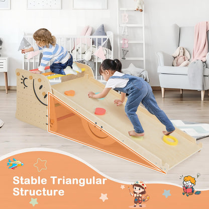 Wooden Climbing Toy Triangle Climber Set with Seesaw, Multicolor Climbers & Slides   at Gallery Canada