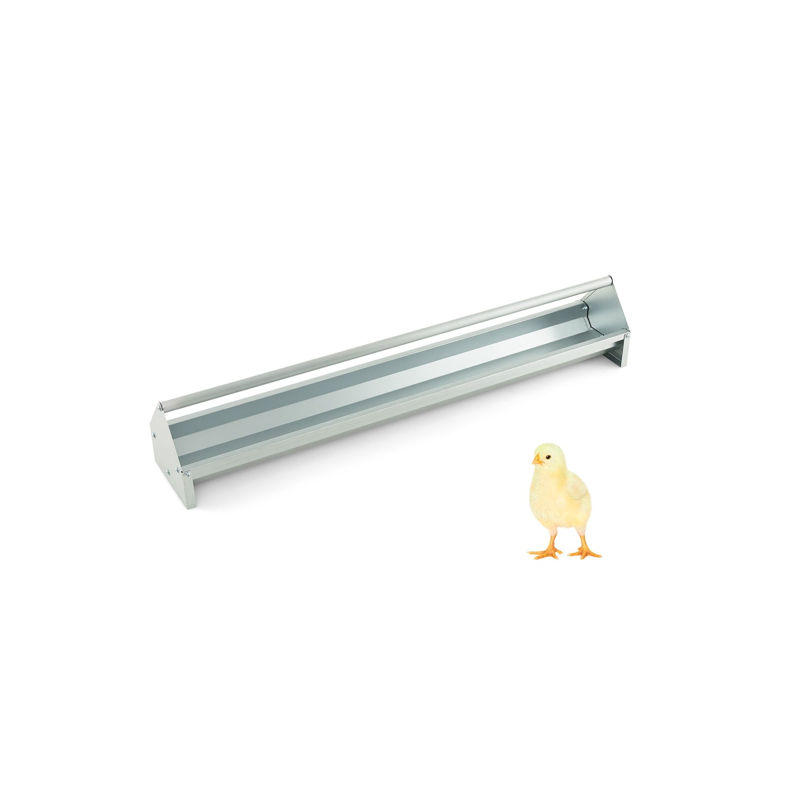 Metal Chicken Feeder Chicken Feeding Trough with Drainage Holes, Silver Chicken Coops at Gallery Canada