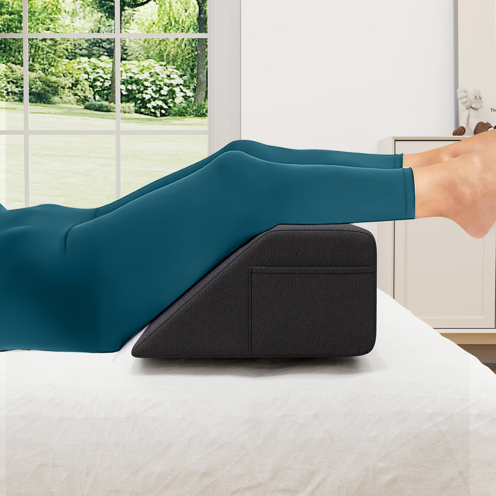 Bed Wedge Pillow with Storage Bag-King Size, Gray Bedding at Gallery Canada