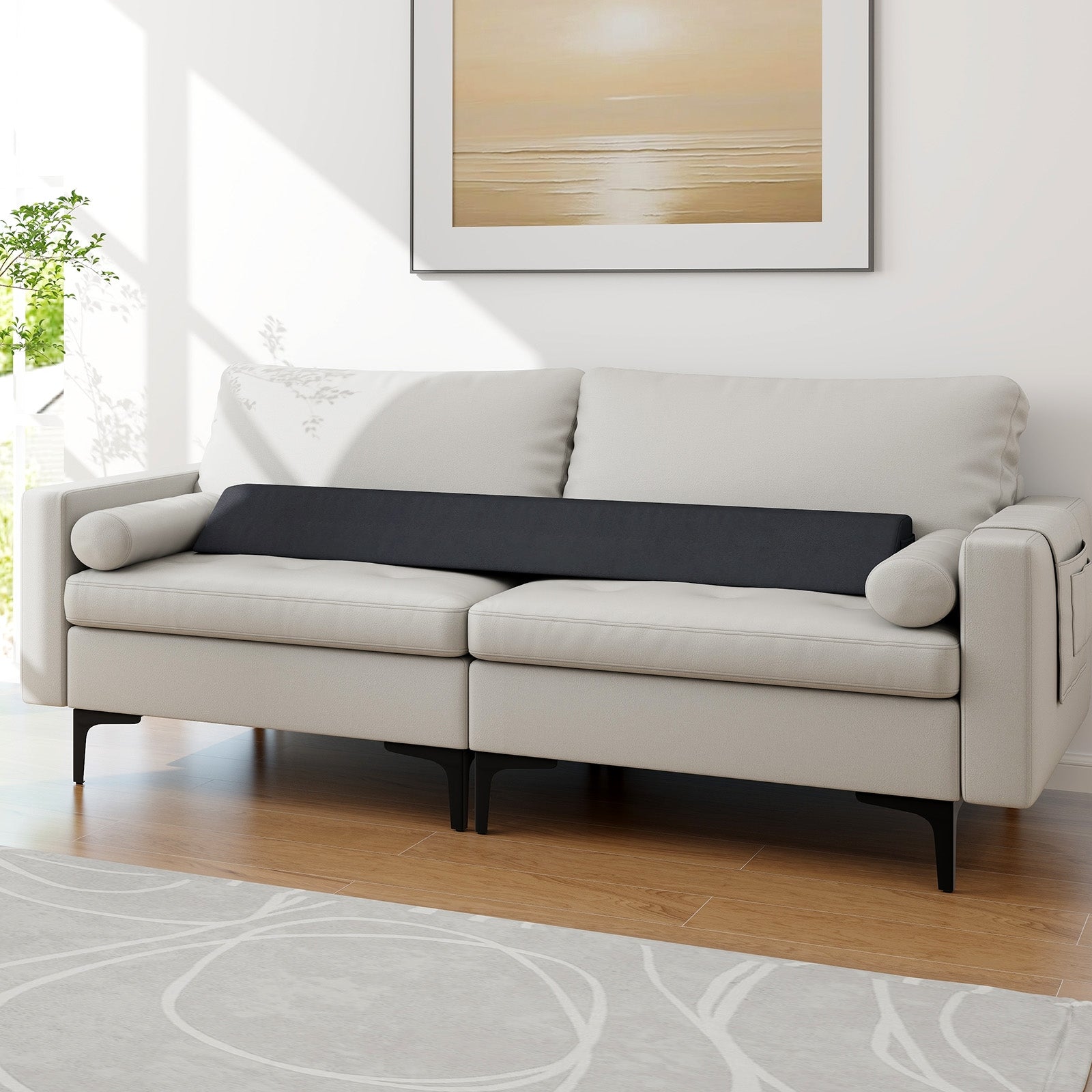 Bed Wedge Pillow with Storage Bag-Queen Size, Gray Bedding at Gallery Canada