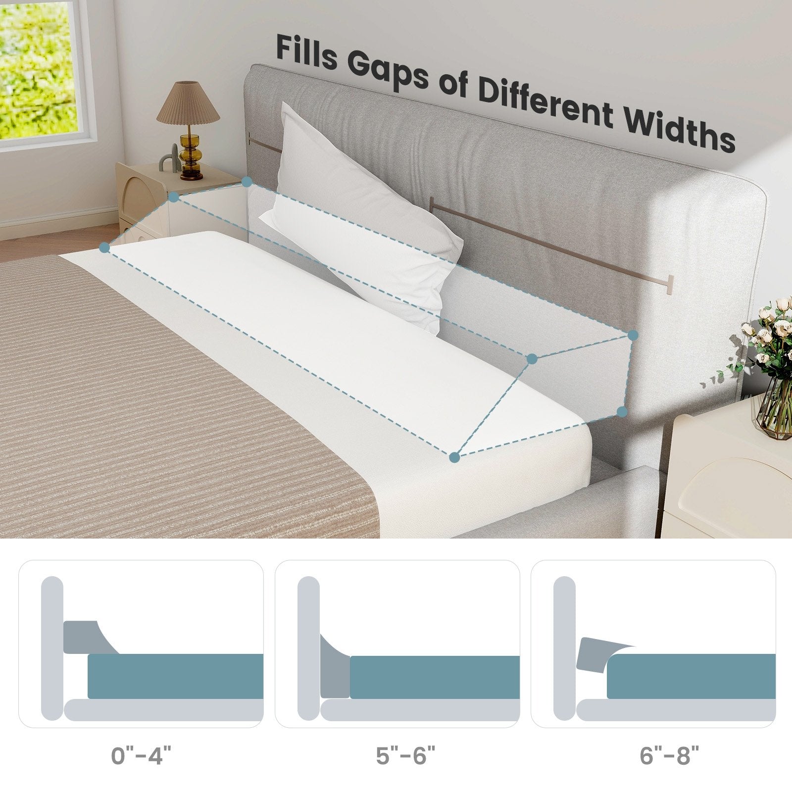 Bed Wedge Pillow with Storage Bag-King Size, Gray Bedding at Gallery Canada