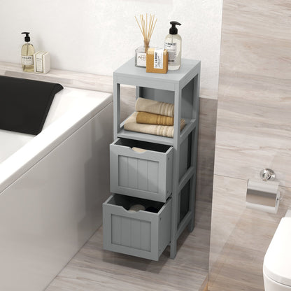 Freestanding Storage Cabinet with 2 Removable Drawers for Bathroom, Gray Floor Cabinets   at Gallery Canada