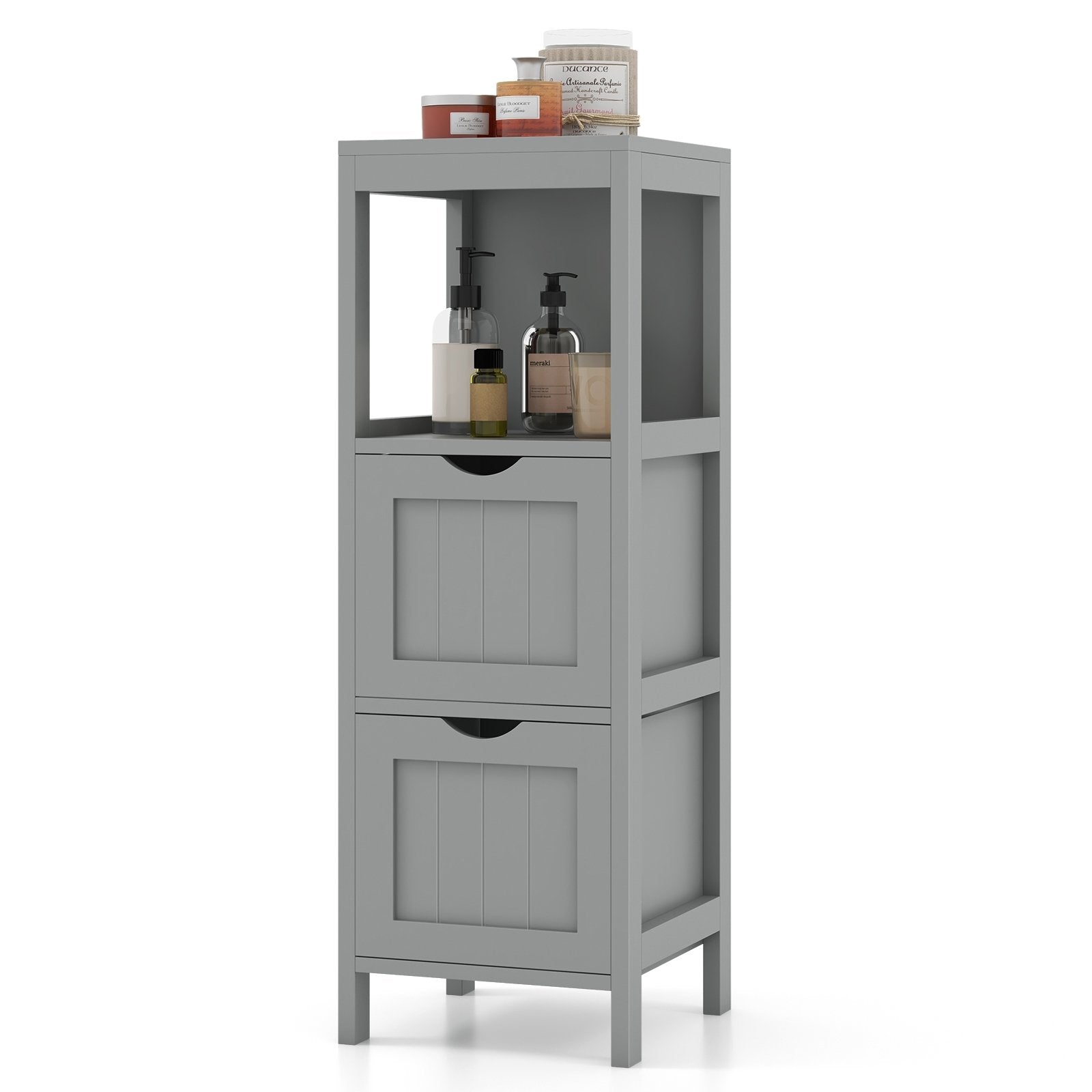 Freestanding Storage Cabinet with 2 Removable Drawers for Bathroom, Gray Floor Cabinets   at Gallery Canada