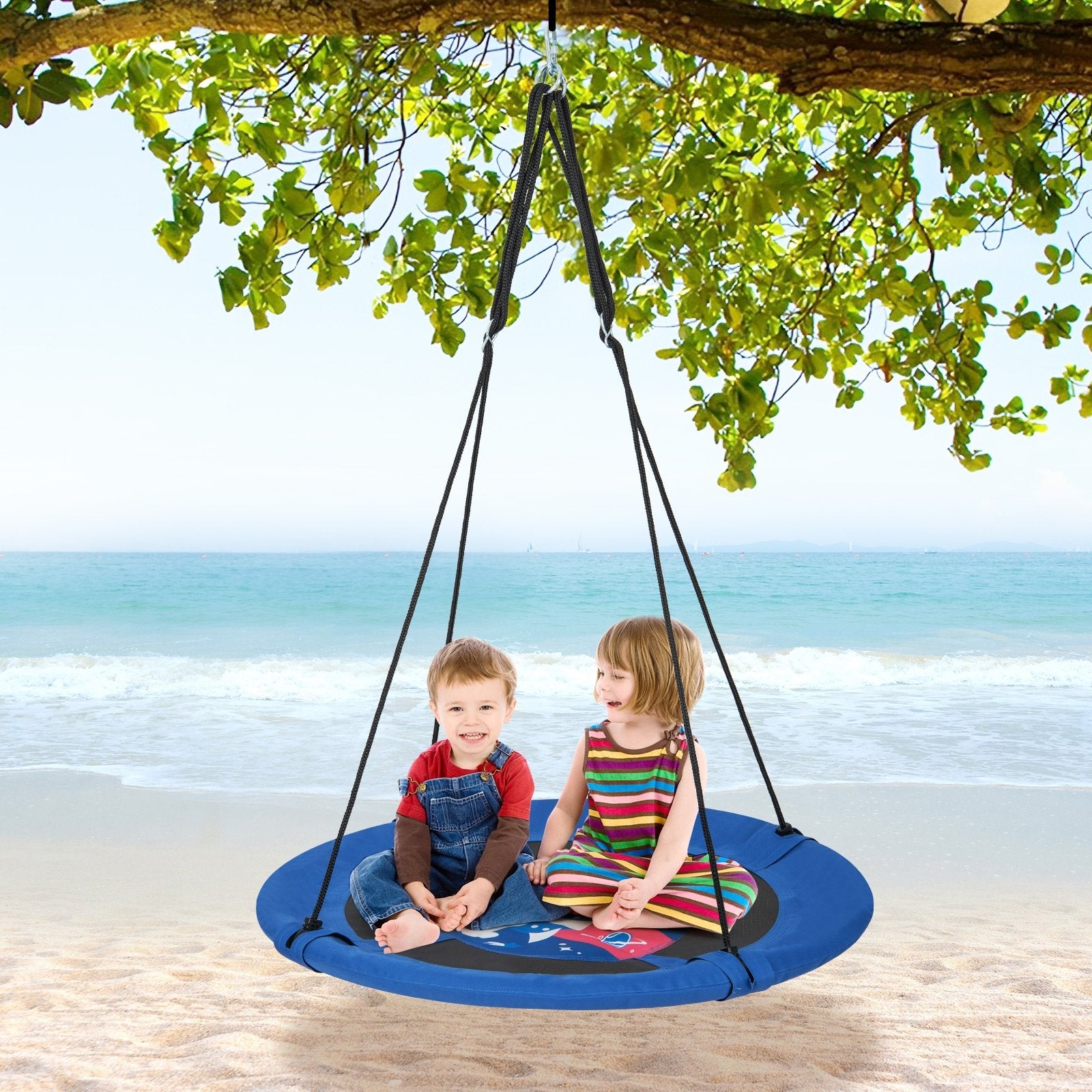 40 Inches Saucer Tree Swing with Adjustable Hanging Ropes and 900D Oxford Fabric-Rocket Swing & Playsets   at Gallery Canada