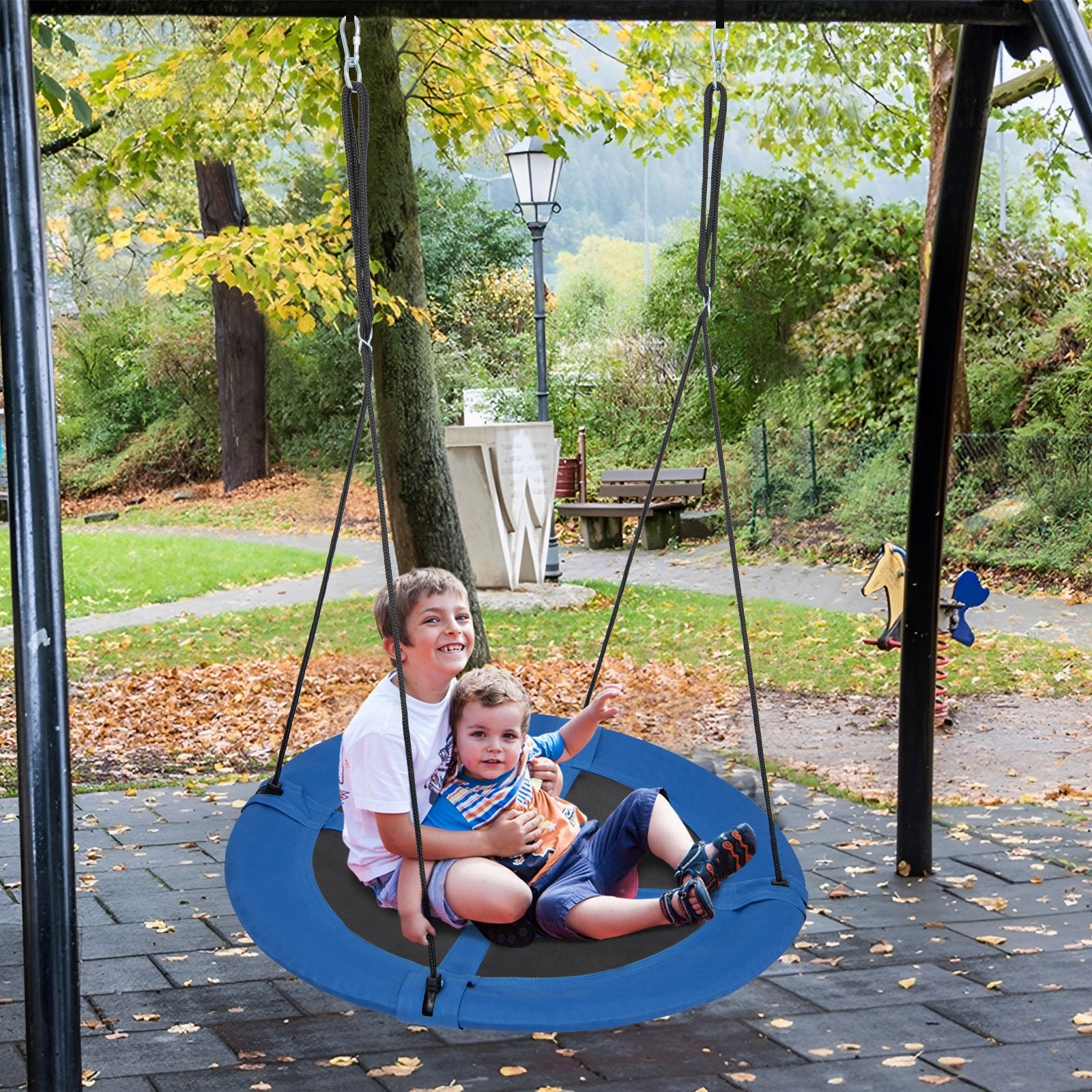 40 Inches Saucer Tree Swing with Adjustable Hanging Ropes and 900D Oxford Fabric-Rocket Swing & Playsets at Gallery Canada