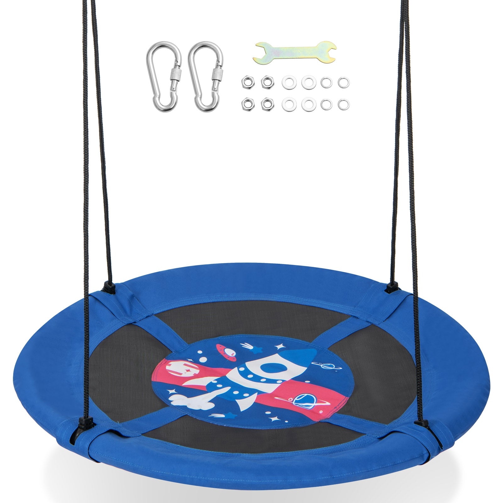 40 Inches Saucer Tree Swing with Adjustable Hanging Ropes and 900D Oxford Fabric-Rocket Swing & Playsets Rocket at Gallery Canada