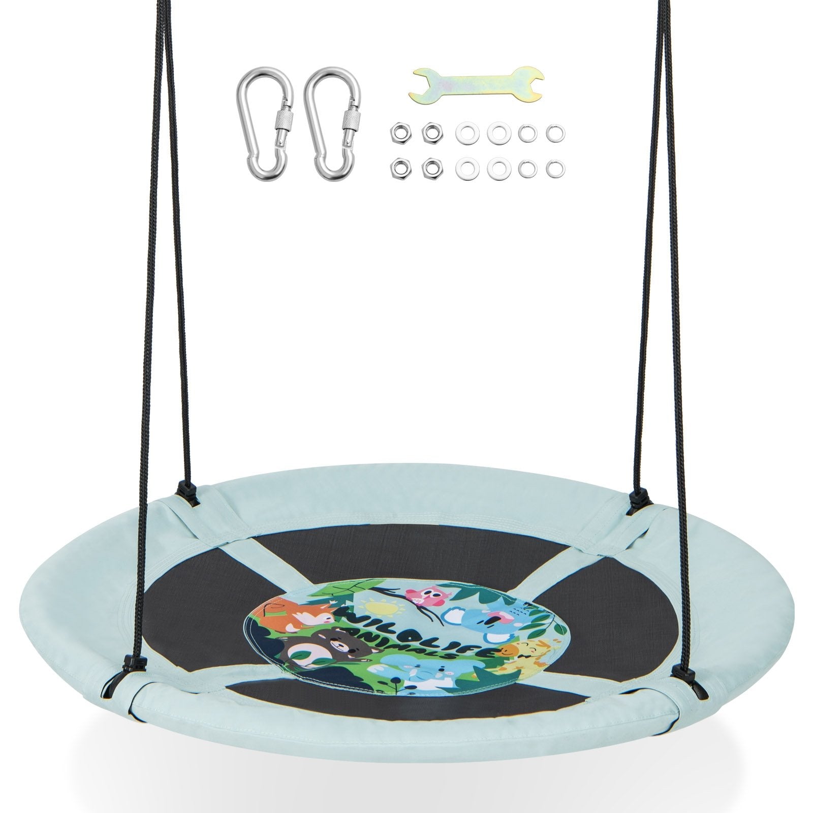 40 Inches Saucer Tree Swing with Adjustable Hanging Ropes and 900D Oxford Fabric-Forest Swing & Playsets   at Gallery Canada