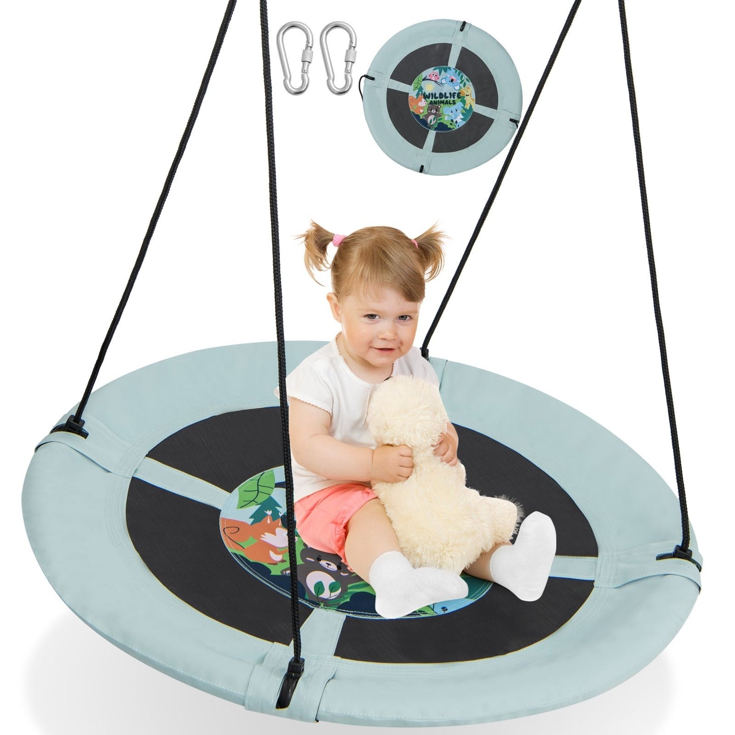 40 Inches Saucer Tree Swing with Adjustable Hanging Ropes and 900D Oxford Fabric-Forest Swing & Playsets   at Gallery Canada